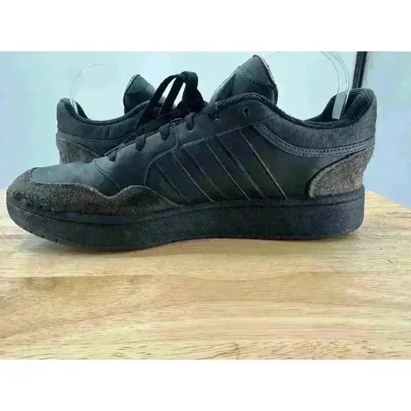 Adidas HOOPS‎ Black Low Classic Vintage Inspired Lace Up Sneaker Men's Size 11 - Picture 3 of 10